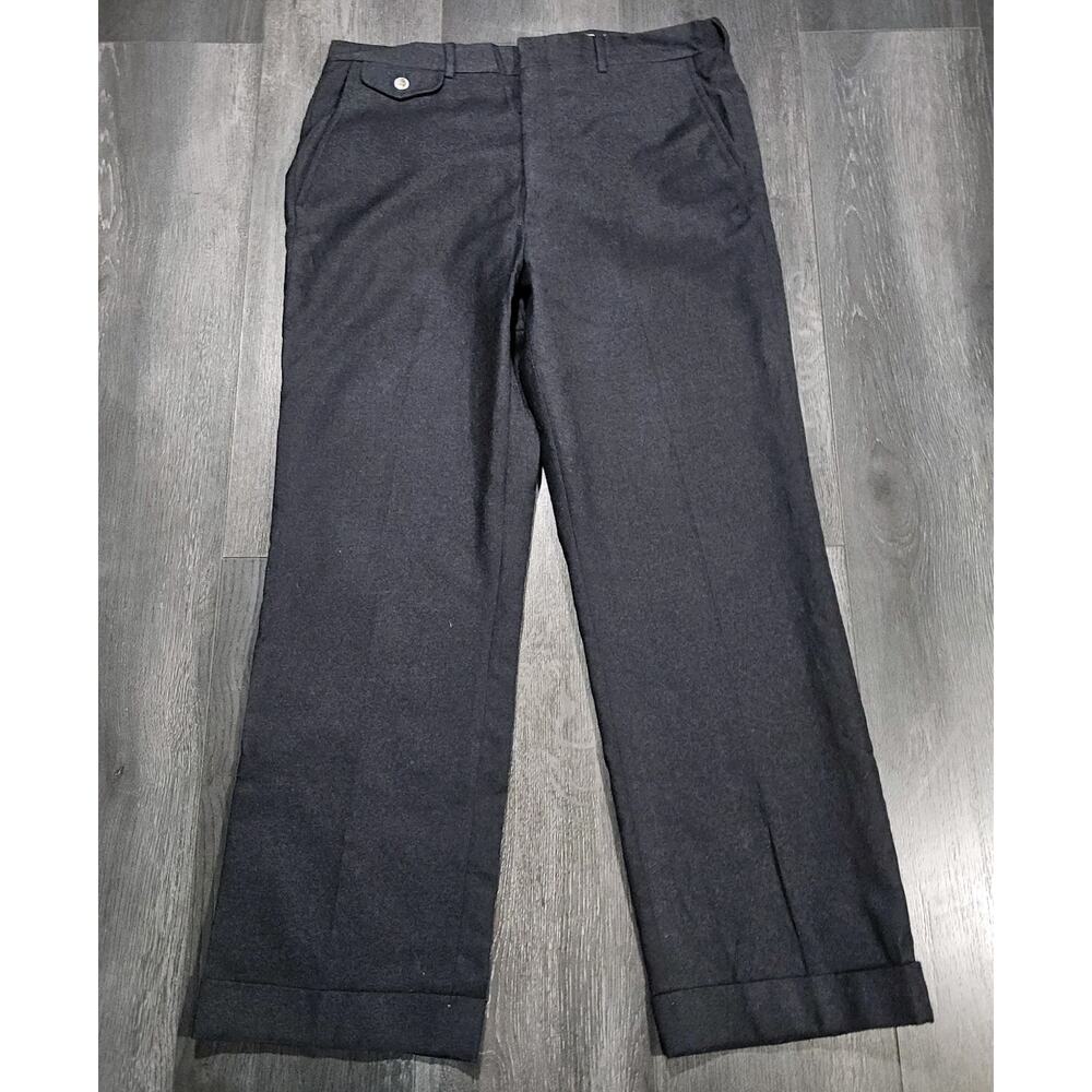 Vintage Stanley Blacker Wool Trouser Men 36x30 Blue Coin Pocket Cuffed Peaky